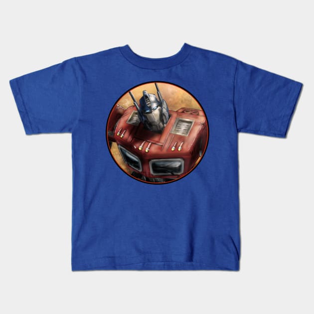 Optimus Prime Kids T-Shirt by A Grimes Studio